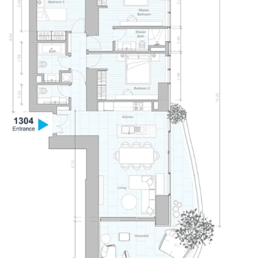 blu marine 3 rooms plan